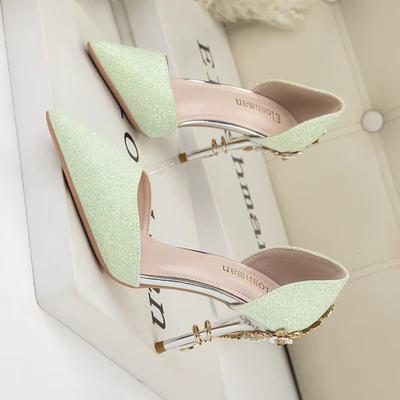 Moda Sexy Salto Alto Sapatos Femininos Strass Noiva Casamento Salto Fino 9cm Fetiche Prata Dourado Stiletto Bico Fino Sapatos de Salto Femininos 2025