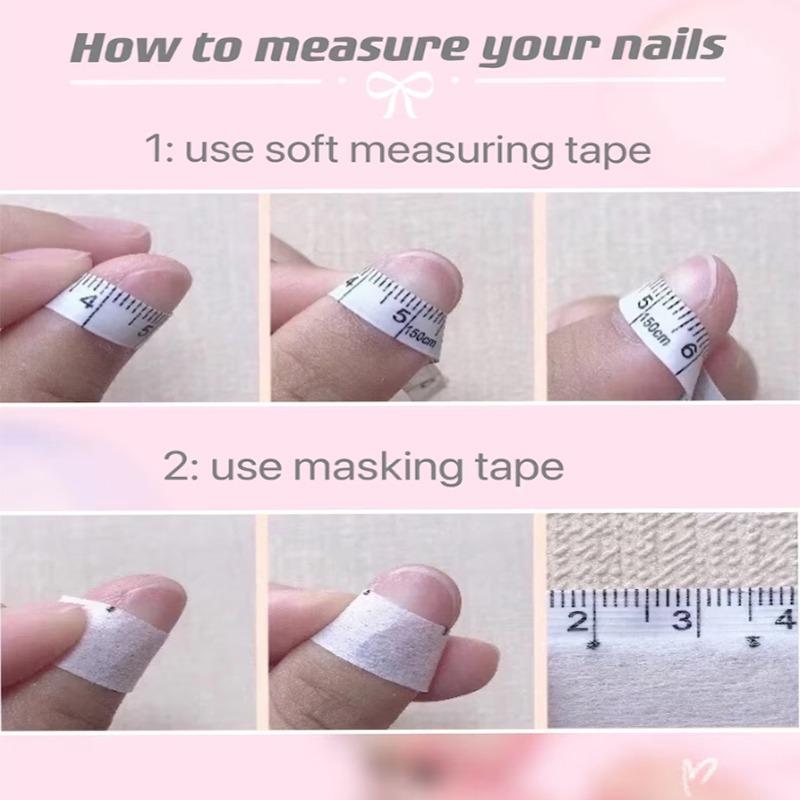 10Pcs Almond Press On Nails with Pink Strawberry Bear Design Acrylic False Nails Cute French Full Cover Nail Tips Summer Girl