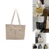 Fashionable Simple Shoulder Bag For Women In Gray Durable Canvas Material