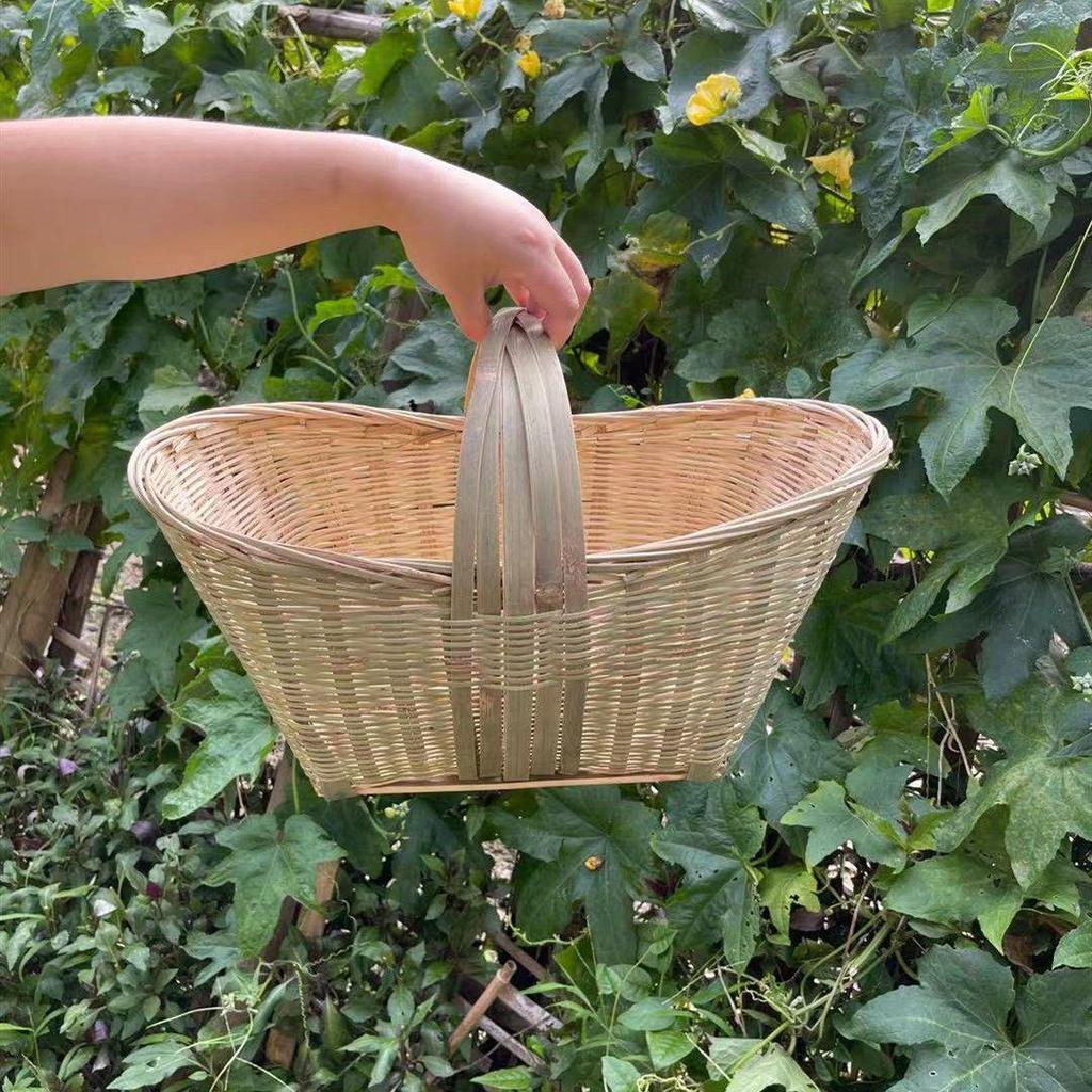 Handgefertigter Bambuskorb für Obst, Gemüse, Eier und zur Aufbewahrung