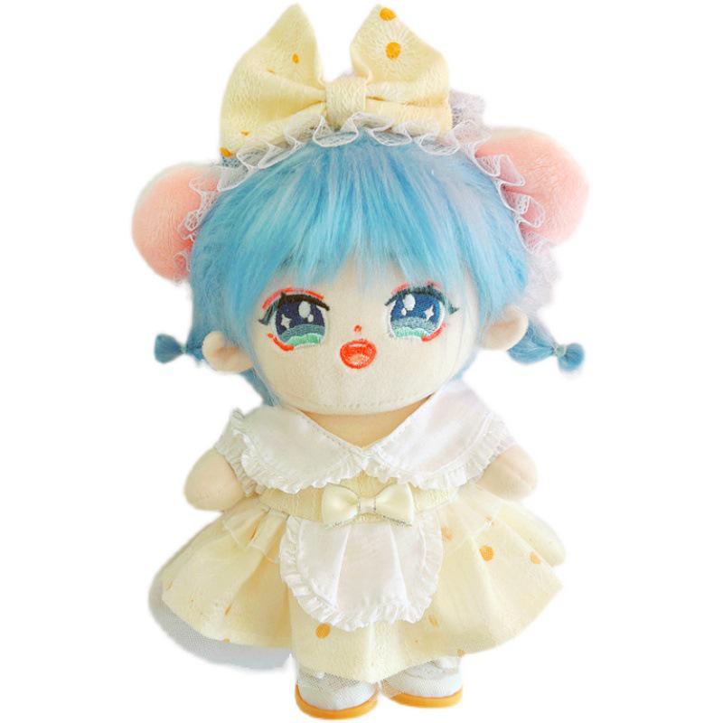 20cm Skelett Stern Puppe: Lockige Langhaarige Humanoide Baumwollpuppe