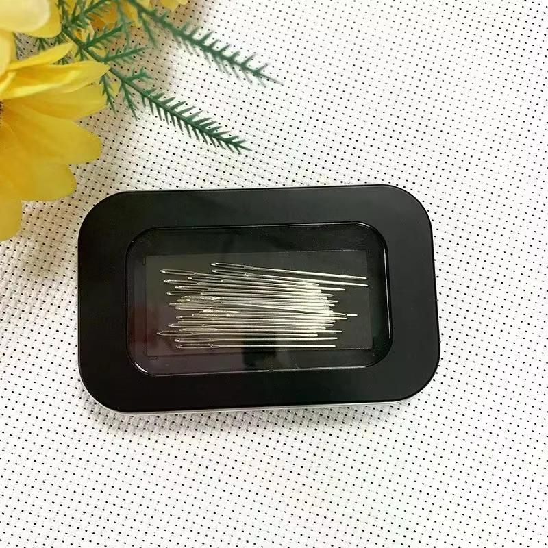 1/2pcs Magnetic Sewing Needles Holder Black Rectangle Sewing Needle Storage Case Buttons Pins Storage Box for Sewing Tool
