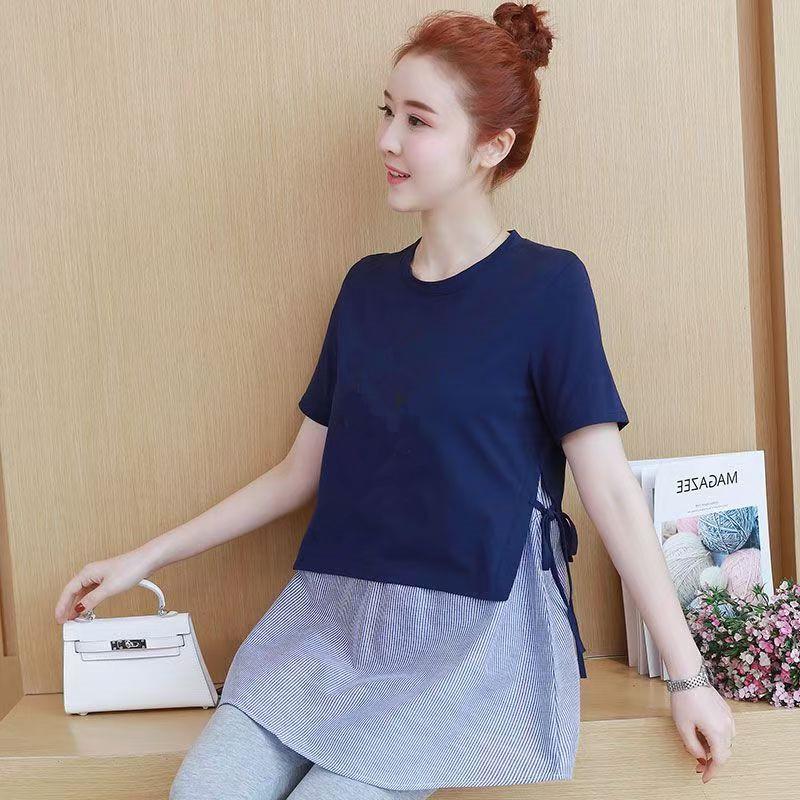 Summer 2026 Korean Style Maternity Set: Loose Skirt & Short Sleeve T-Shirt M