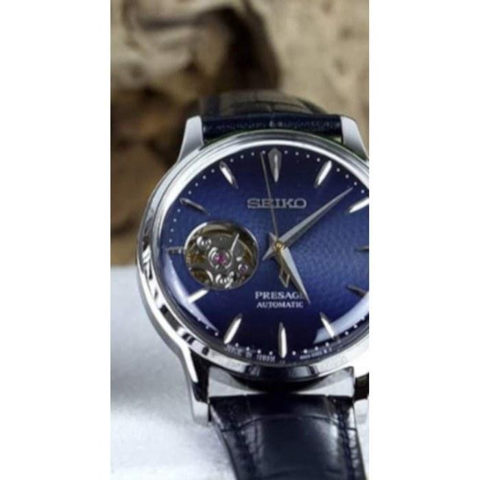 Seiko Presage Automatic Blue Dial Blue Leather Women's Watch SSA785J1, 41mm