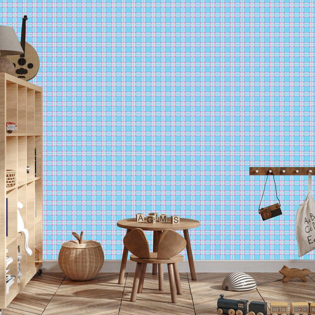 Candy Lattice Wallpaper Azure and Celadon for Living Room and Bedroom 50x1000