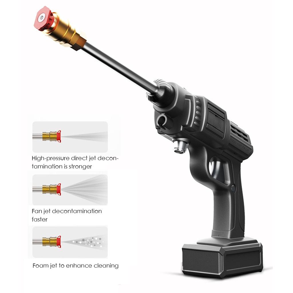

200 Вт 24 В Беспроводной пистолет для мойки автомобилей высокого давления Ручной автоматический распылитель Мощная автомойка Садовая водоструйная батарея 5600 мАч Батарея