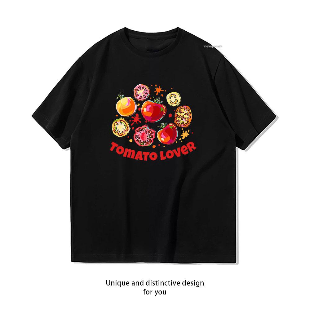 

Tomato Lover Colorful Fresh Tomato Boxy TShirt Women Unisex Casual cotton printed t shirts Creative streetwear camisetas outdoors S