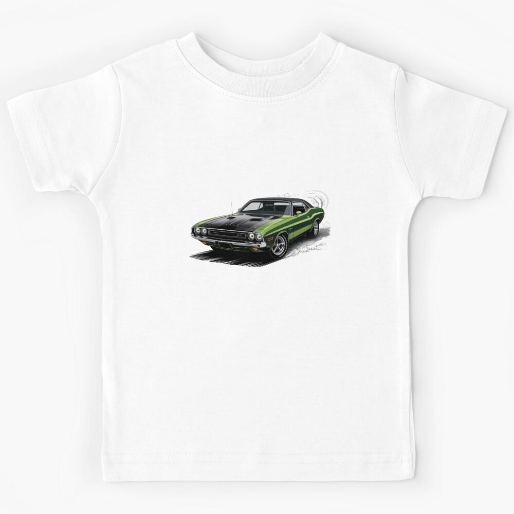 Green & Black Classic Muscle Car  Kids T-Shirt 170
