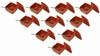 Set of 10 Danjuro Red Brown Square Condiment Containers Made In Japan Ceramic Stainless Steel Spoon Included Commercial Use Ichimi Salt Sansho