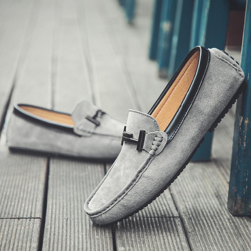Luxury Spring Autumn Men Loafers Genuine Leather Suede Shoes Mens Driving Boat Shoes Slip-On Casual Moccasins Breathable Flats