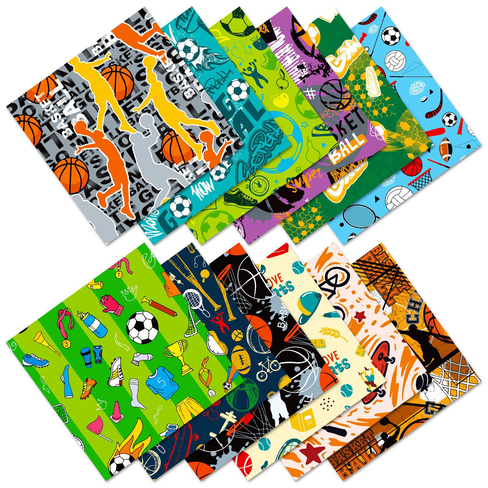 

12 упаковок каждого спортивного тематического справочника по американским видам спорта с бумажной подложкой без клеевого слоя 15*15CM