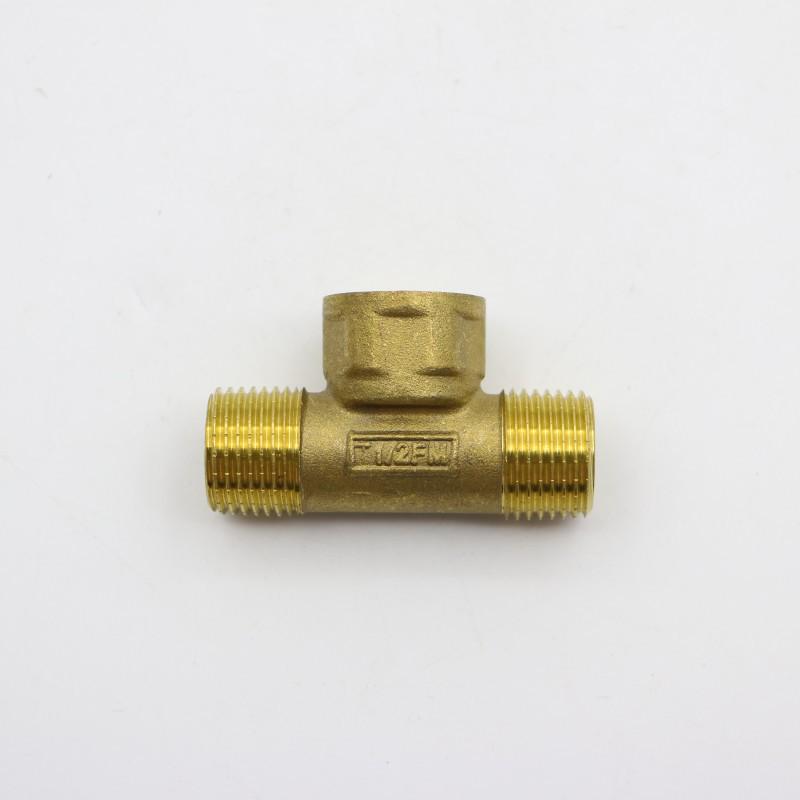 Echter Aimeco Messing 4-Punkt T-Verbinder mit gleichem Durchmesser für Wasserleitungen, verdickte Innen- und Außengewinde (Modell 640A)