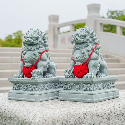 Chinese Small Stone Lion Ornaments Miniature Scene Attracting Wealth National Style Ornaments Green Sandstone Desktop Ornaments
