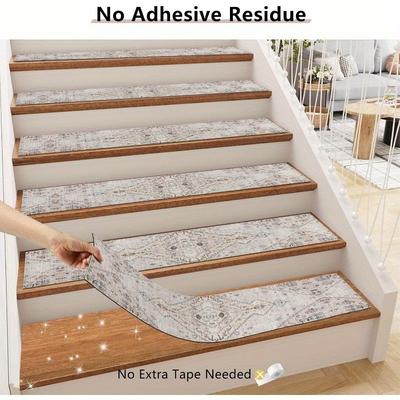 Non-Slip Carpet Stair Treads for Wooden Steps, These Rubber Stair Runners Are Designed for Indoor Use, Providing Safety Mats