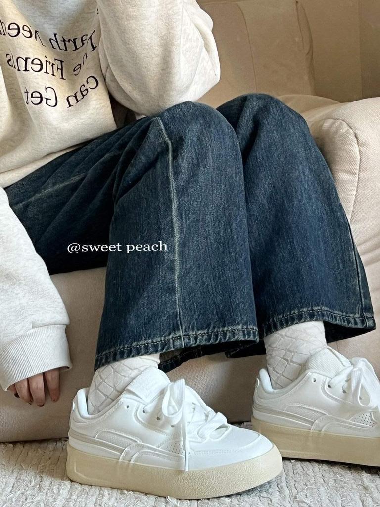 2025 Retro Hong Kong Style Women's Thick-Soled Sneakers - New Spring Trendy White Casual Sports Shoes