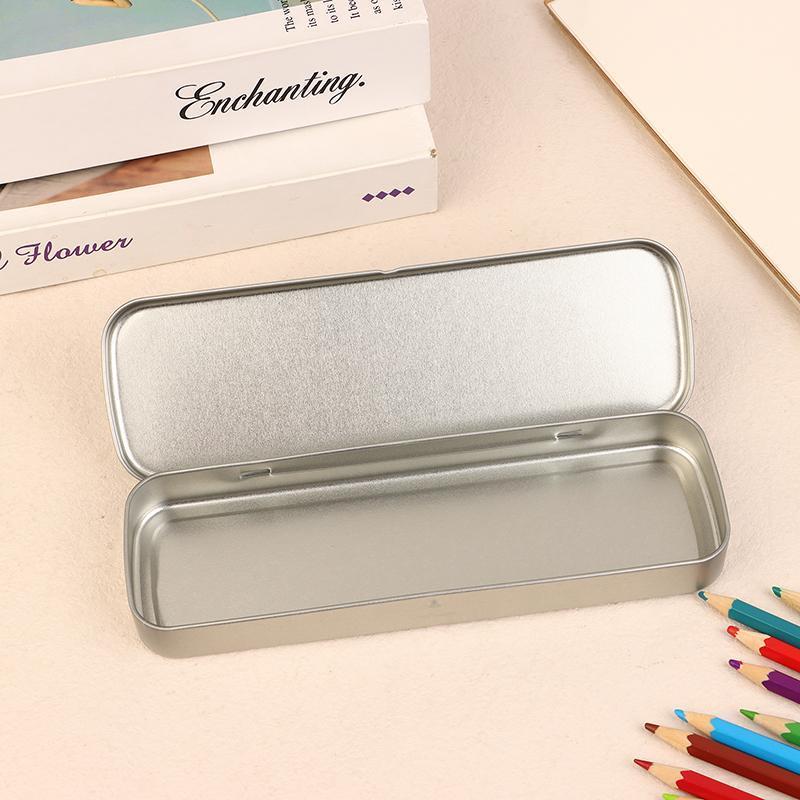 Metal Pen Box Iron Box Versatile Metal Pencil Stationery Students Spacious Heavy Duty Pen Box Rectangular Fountain Pen Case