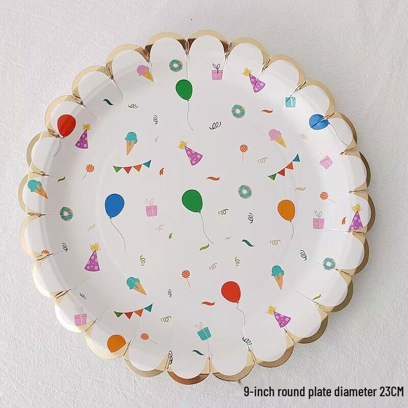 Kindergeburtstag Einweg-Papp-Dessertteller für Party und Picknick