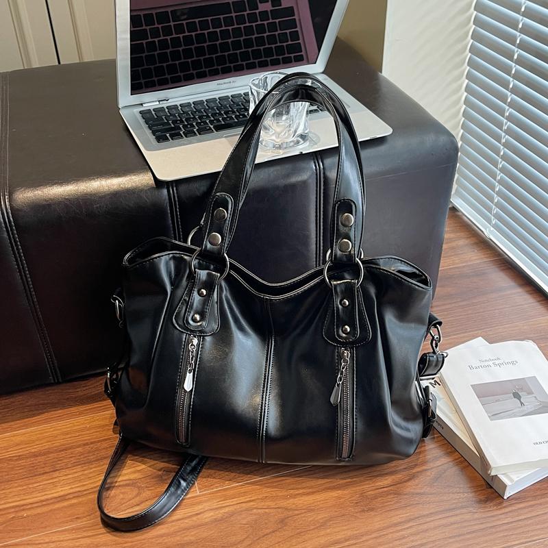 Geantă de mână pentru femei din piele moale, geantă de umăr și crossbody cu buzunare multiple, geantă de mână de zi cu zi la modă cu capacitate mare, stil vintage