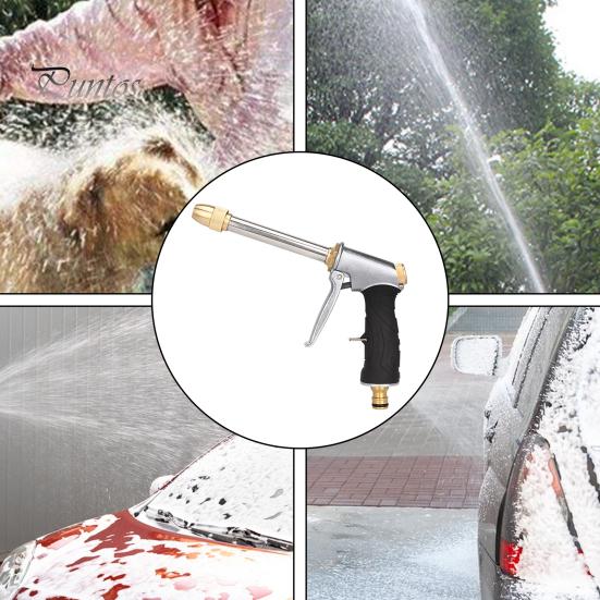 Water Hose Nozzle Long Rod Garden Hose Nozzle 360-degree Rotating Spray Quick Connector Leakproof Universal Metal Brass Sprayer Hose Nozzle