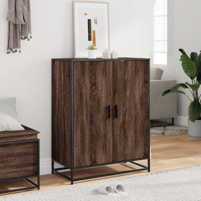 VidaXL Shoe Cabinet Brown Oak Engineered Wood and Metal 3300869
