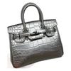 Crocodile Embossed Silver Button Platinum Bag 2024 High-end Large-capacity Handbag Casual One-shoulder Cross-body