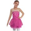 Girls Figure Skating Dress Glittery Rhinestones Sheer Mesh Long Sleeves Cutout Back Lyrical Performance Gown