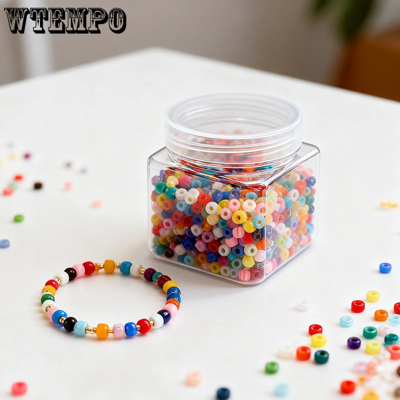WTEMPO Clear Plastic Empty Decorative Jars with Lids Transparent Daily Items Wide-Mouth Refillable Storage Containers Festive Party Decor Storage Jars