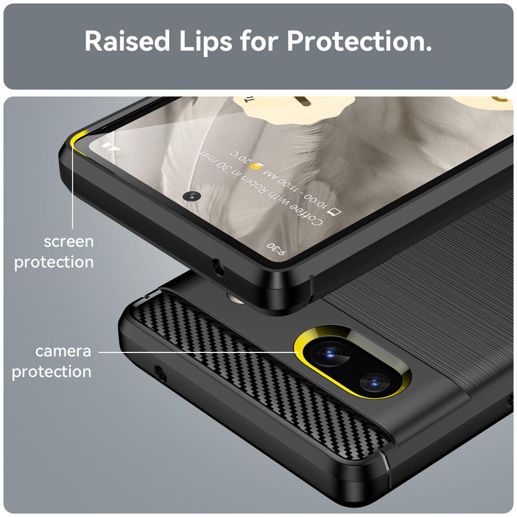 For Google Pixel 7a Case Phone Cover TPU Carbon Fiber Texture Cell Phone Shell