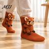 Creative 3D Doll Socks 1 Pair Knit Animal Socks, Fuzzy Cute Novelty Thick Durable Cotton Hand Crocheted Floor Sock, Stuffed Christmas Gift