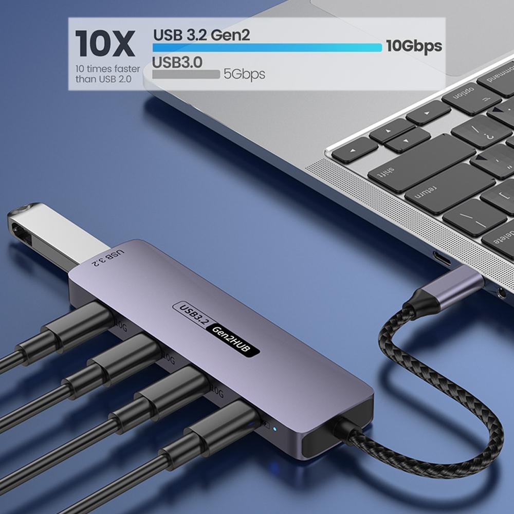 10Gbps USB3.2 Gen2 HUB USB C Splitter Hub 10Gb for PC Laptop MacBook Air/Pro 15/15 Plus/15 Pro Max Samsung S24 S23 Ultra