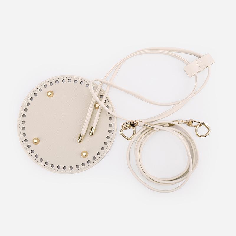 Luggage accessories DIY hand-woven bag bucket bag PU material bag, baseplate drawstring shoulder strap three-piece wholesale