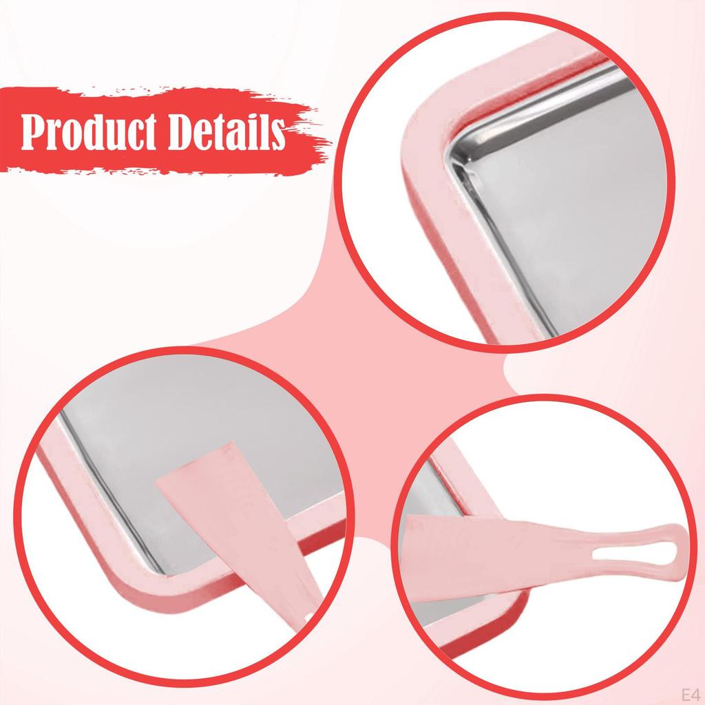 Instant Rolled Ice Cream Maker Pan Frozen Dessert Tray with 2 Scrapers for Kids Adults Home