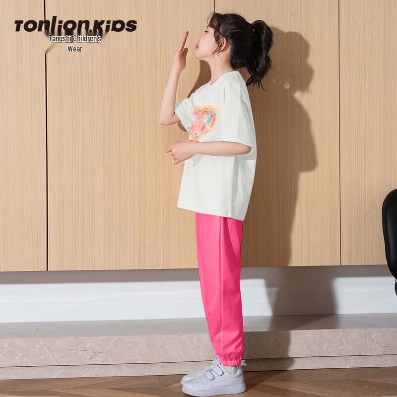 Tang Shi Girls  2026 Summer Casual Cotton T-shirt  Pants Set XL
