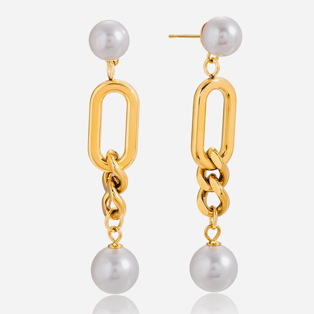 Niche high-end stud earrings, pearl earrings, pendants, non-fading earrings, jewelry.