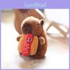 Capybara Hamburger Fries Hot Dog Plush Toy Pp Cotton Stuffed Keychain Decor Bag