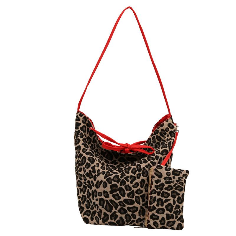 2025 Autumn New Large-capacity Lazy Wind Leopard Print Tote Bag Casual Relaxation Personality Japanese and Korean Practical Shoulder Bag