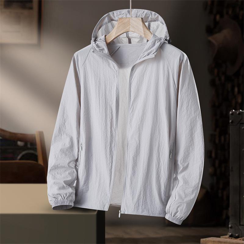 

Парная модель с шляпой, защита от солнца, дышащая, легкая, уличная куртка с длинным рукавом S серый