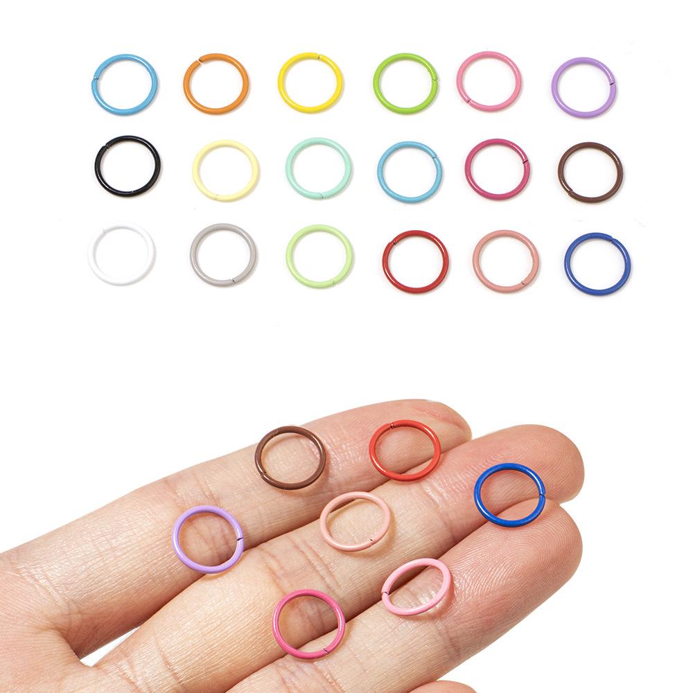 Colorful Open Jump Rings for DIY Jewelry Making - Round Single Loop Iron Rings for Beading Bracelets