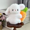 Cute Bunny Plush Toy Kawaii Fluffy Rabbit Hold Carrot Toy Children'S Sleeping Doll Lovely Throw Pillow Gifts Home Decor