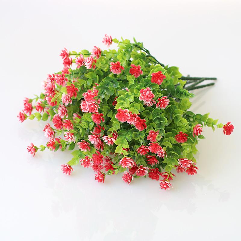 Artificial Milan Grass & Eucalyptus Money Plant with Lotus for Decorative Gardening