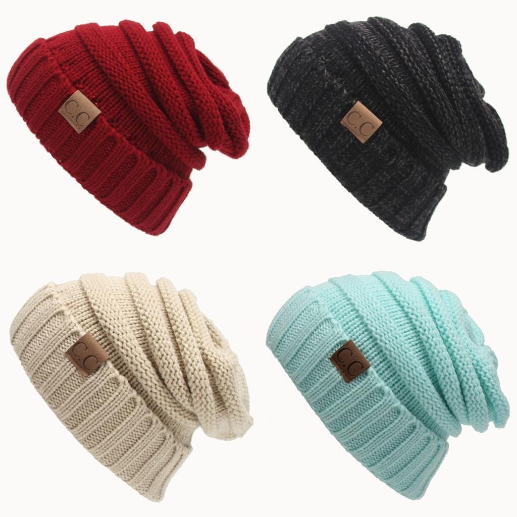 Warm Winter Knitted Beanie Soft Acrylic Fabric Cozy Dome Hat For Cold Weather