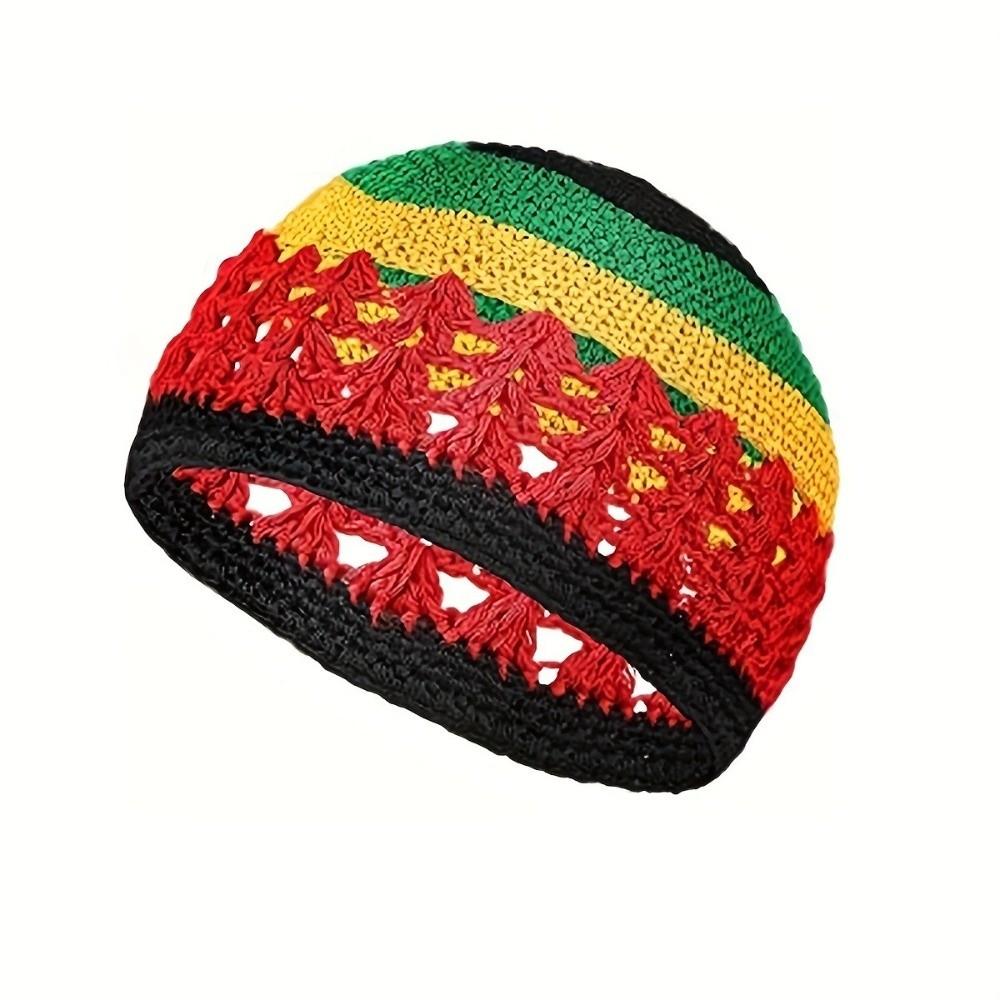 Unisex Knitted Crochet Beanie Hats Stretchy Handmade Kufi Hat Winer Warm Solid Color Cotton Skull Cap