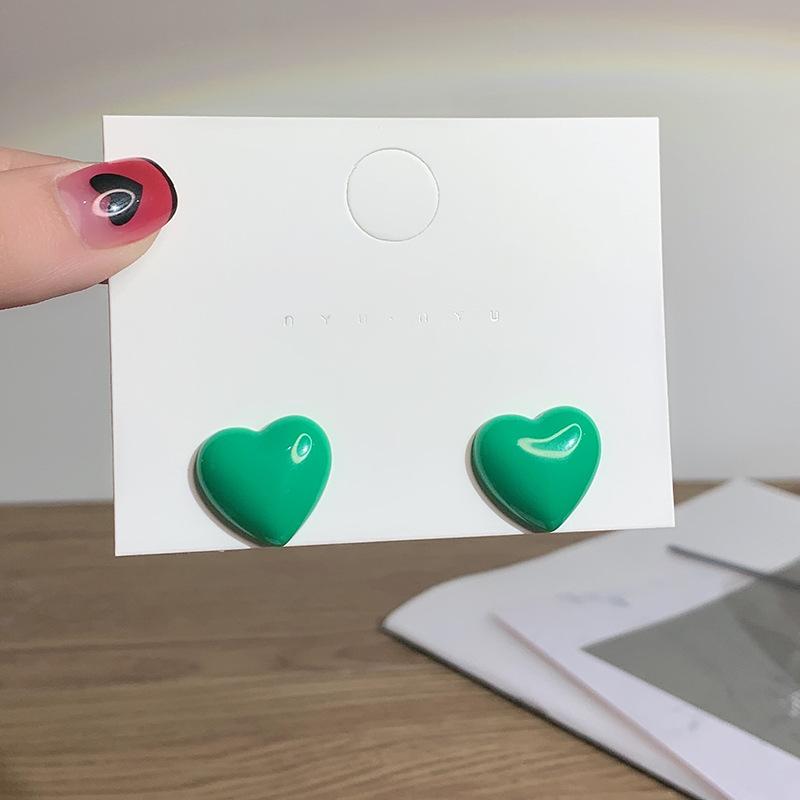 

Новые модные персонализированные серьги с геометрическим рисунком в форме зеленого сердца для женщин