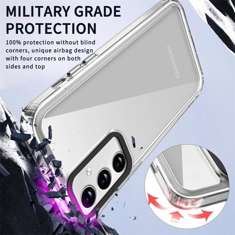 Shockproof Clear Acrylic Case for Samsung Galaxy S21FE S20FE S23 S22 Plus Ultra M54 A73 A54 A34 A24 A13 A32 M33 M14 M32 53 Cover