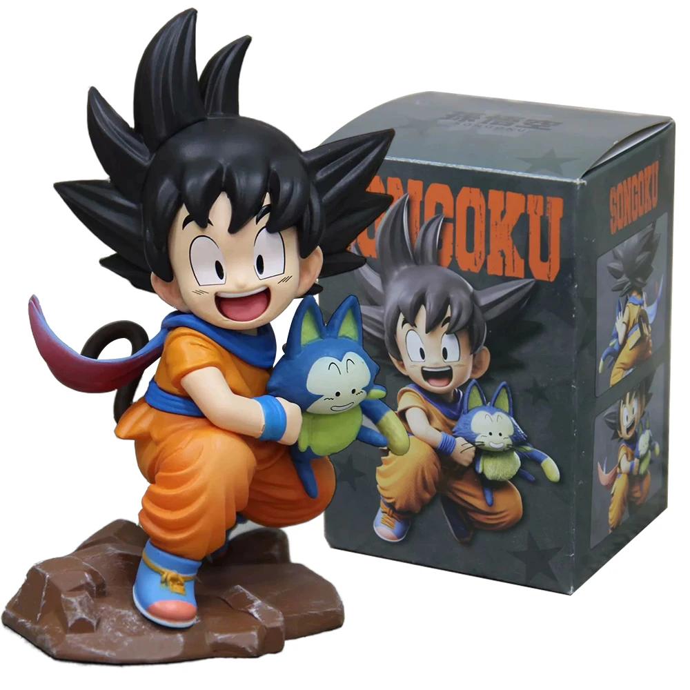 

10CM Anime Dragon Ball Z Son Goku Figure Model Toy Holding Poole Cute Model Toy Gift Collection Childhood Goku Aciton Figure With box