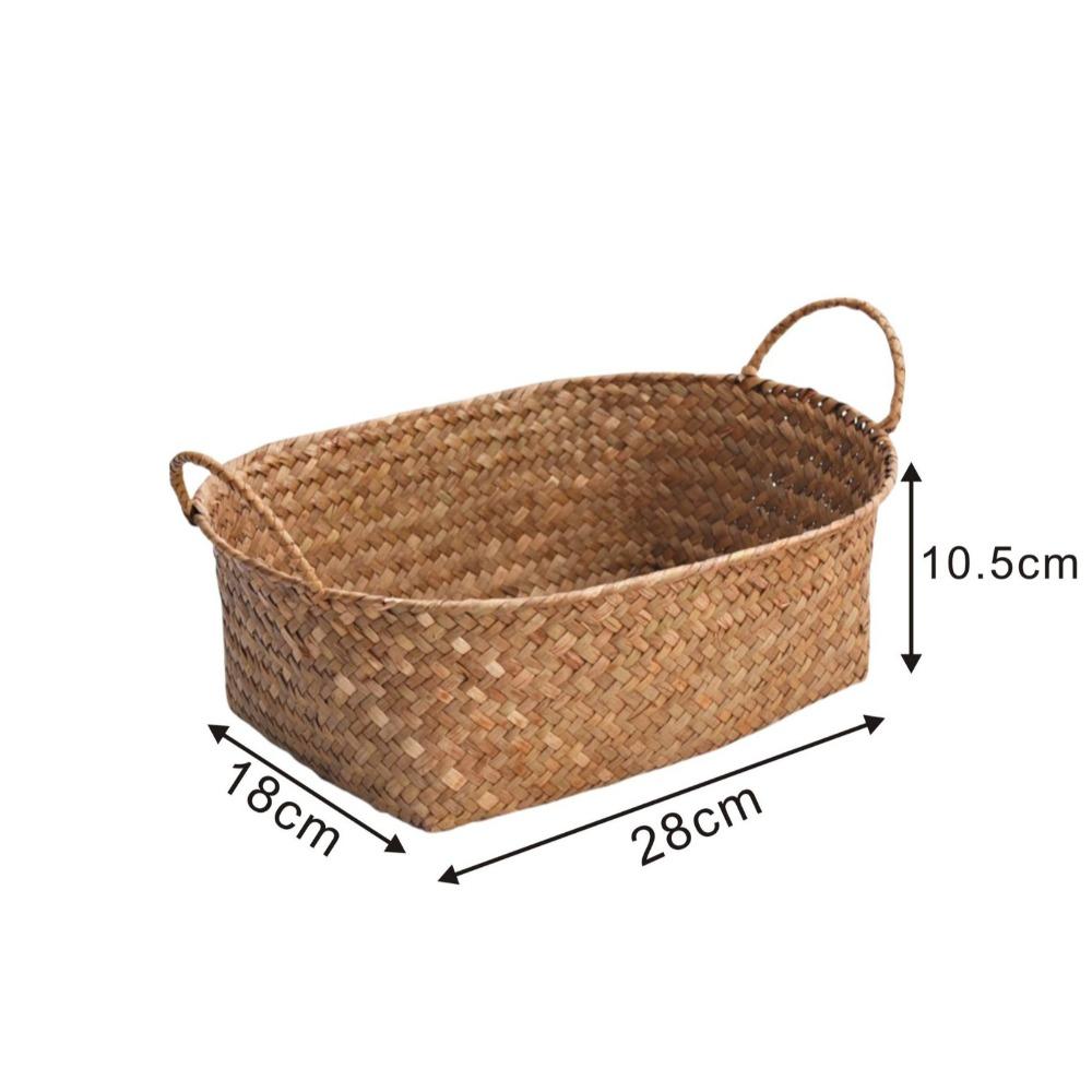 Portable Handwoven Rattan Basket Desktop Storage Tool Rattan Storage Basket Storage Baskets with Handle