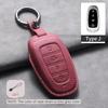 Leather Car Key Case Cover Holder Keychain Shell for Hyundai Tucson 2025 Solaris Sonata Hybrid NEXO NX4 SantaFe DN8 2020