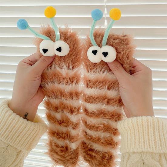 Funny Fuzzy Socks Cute Cartoon Fluffy Slipper Socks Women Men Warm Plush Crew Socks for Indoor Wear Sleep Holidays Birthdays Gift