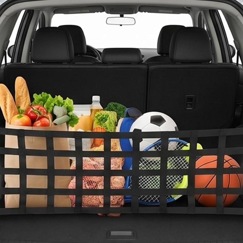 Universal 60X18 Inch TPE Truck Bed Cargo Net with Quick Assembly Kit Suitable for Secure Load Retention On Rough Road