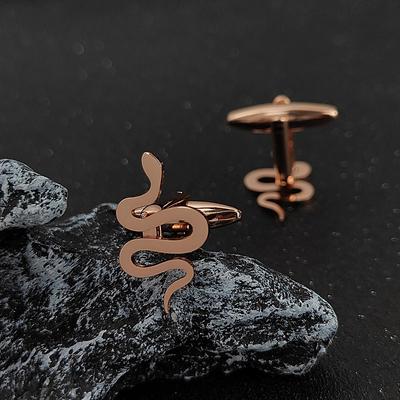 Metalen Slang Manchetknopen Heren Zakelijk Overhemd Knopen Gepolijst Ontwerp Manchetknopen Mode Sieraden Accessoires Verjaardagscadeaus voor Mannen